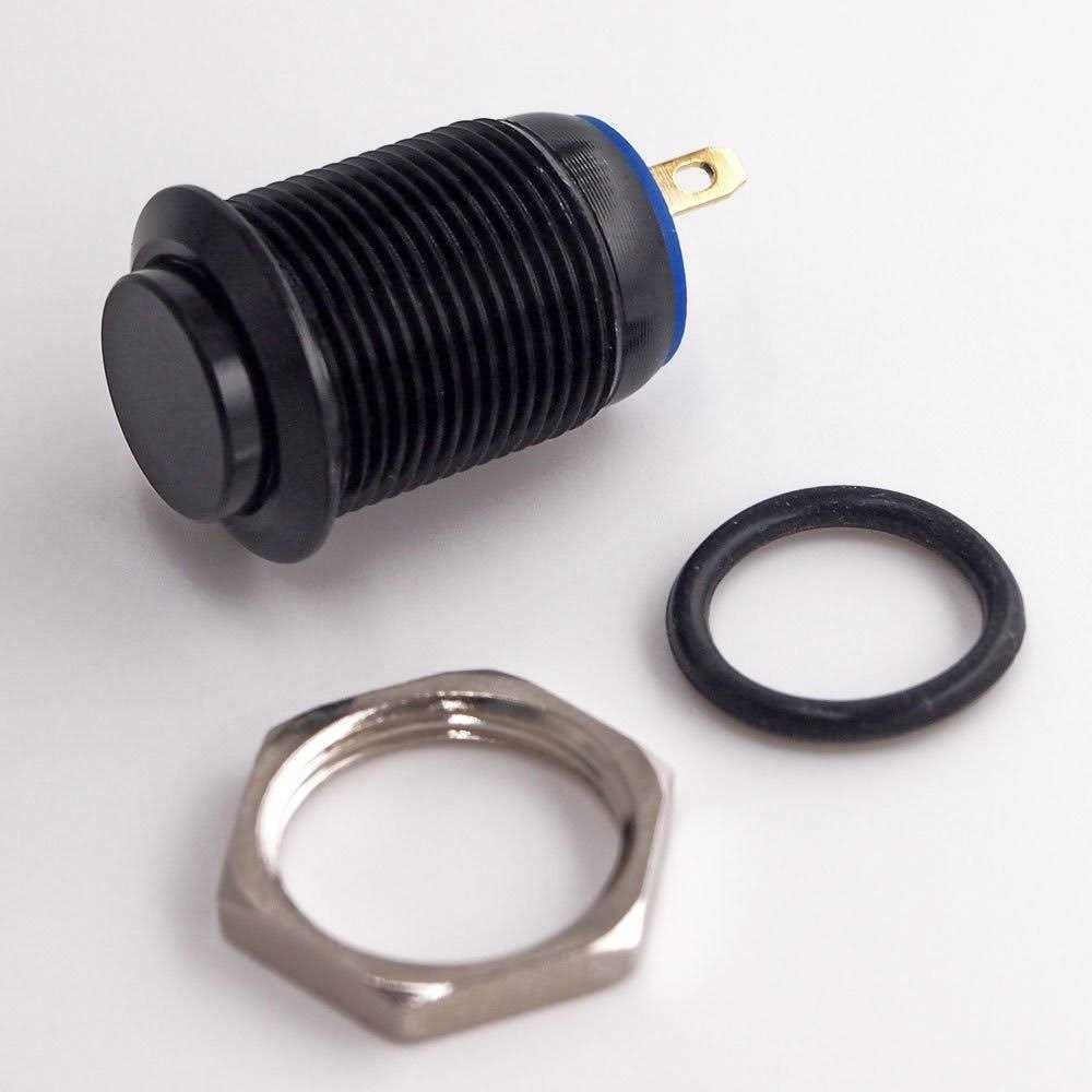 Momentary Push Button Switch URTONE UR125 1NO SPST DC/AC 36V 2A Aluminum Alloy Metal Shell Suitable for 12mm 1/2 Mounting Hole - Cheap Fitting