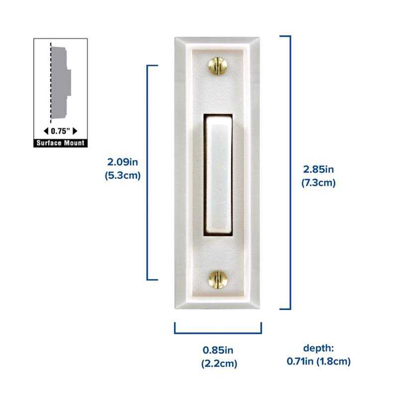 Heath Zenith Doorbell Push Button Wired White - Cheap Fitting