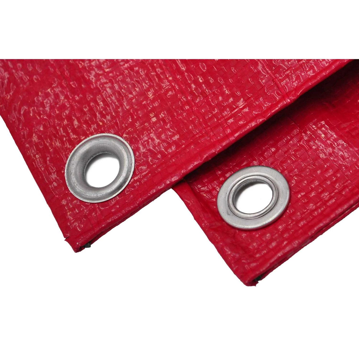 8 Ft. X 10 Ft. High Visibility RED Tarp - Cheap Fitting