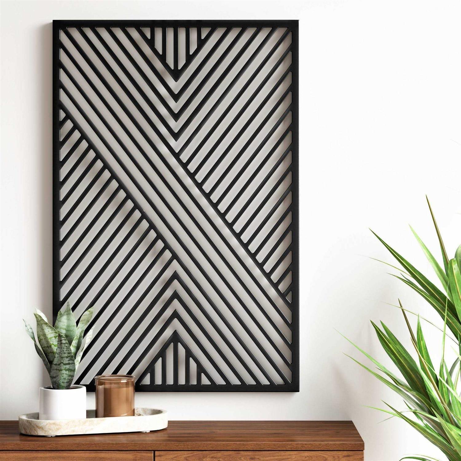 Project 62 Geometric MDF Wood Wall Panel Black - Cheap Fitting