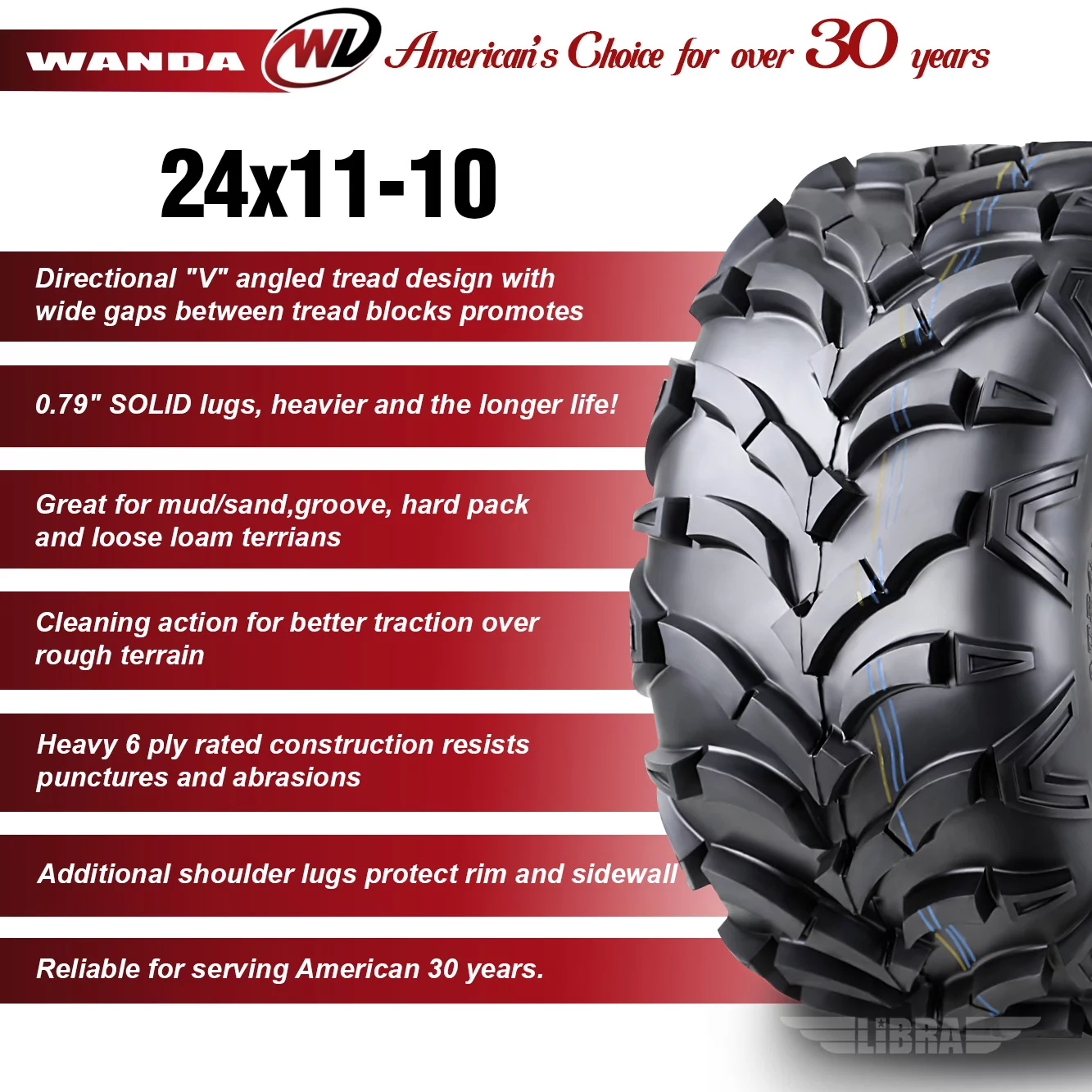 2 New WANDA ATV/UTV Tires 24x11-10 /6PR P341 - 10245 - Cheap Fitting