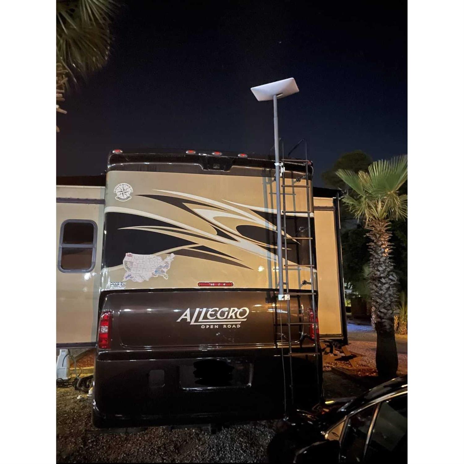 EEZ RV Products Telescopic Starlink RV Ladder Pole 10ft with RV Ladder Mounting Bracket Kit Adjustable Hold up to 2.5 inch Diameter Pole - Cheap Fitting