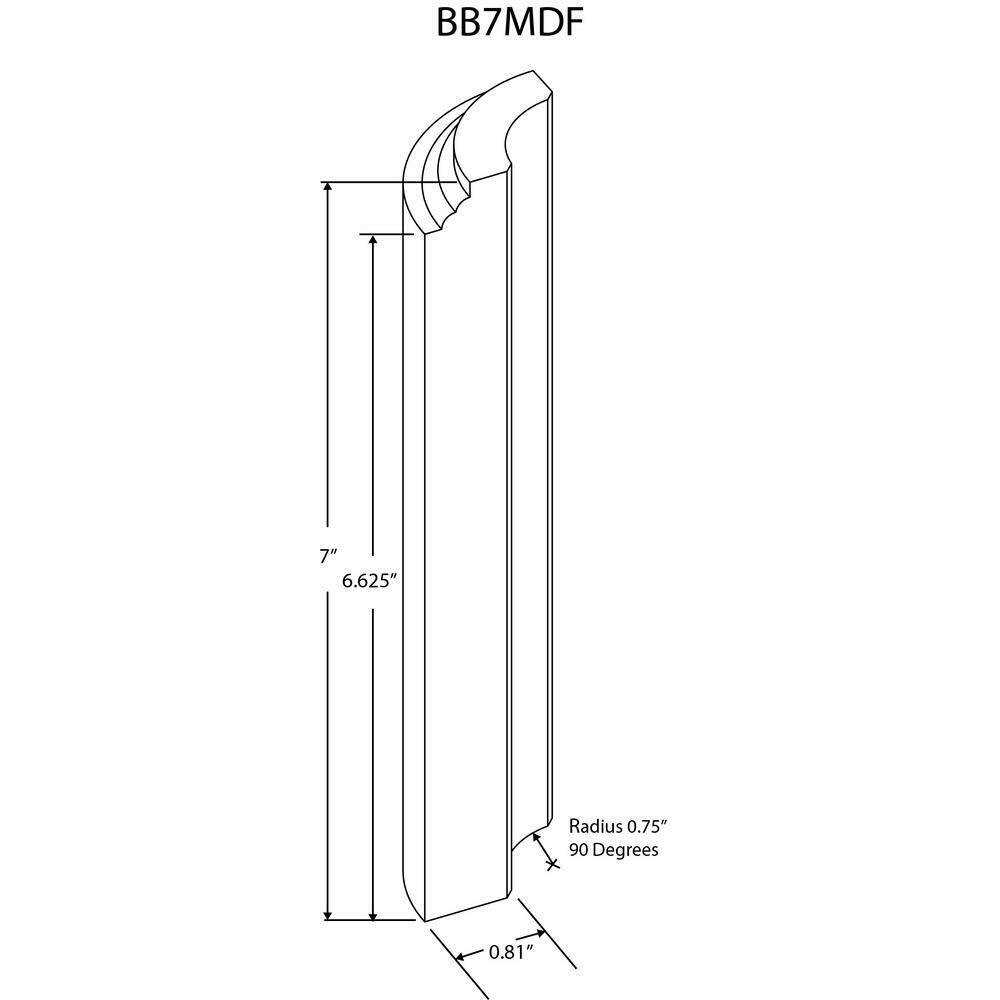 HOUSE OF FARA 3/4 in. x 3/4 in. x 7 in. MDF Radius Baseboard Block Moulding - Cheap Fitting