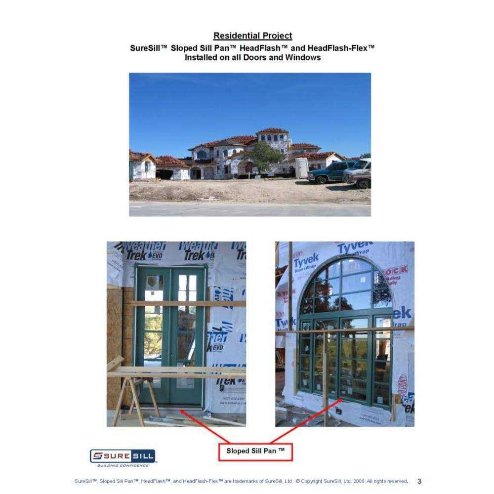 Suresill 1-3/8 in. x White Pvc Sloped Head Flashing for Door and Window Installation and Flashing - Cheap Fitting