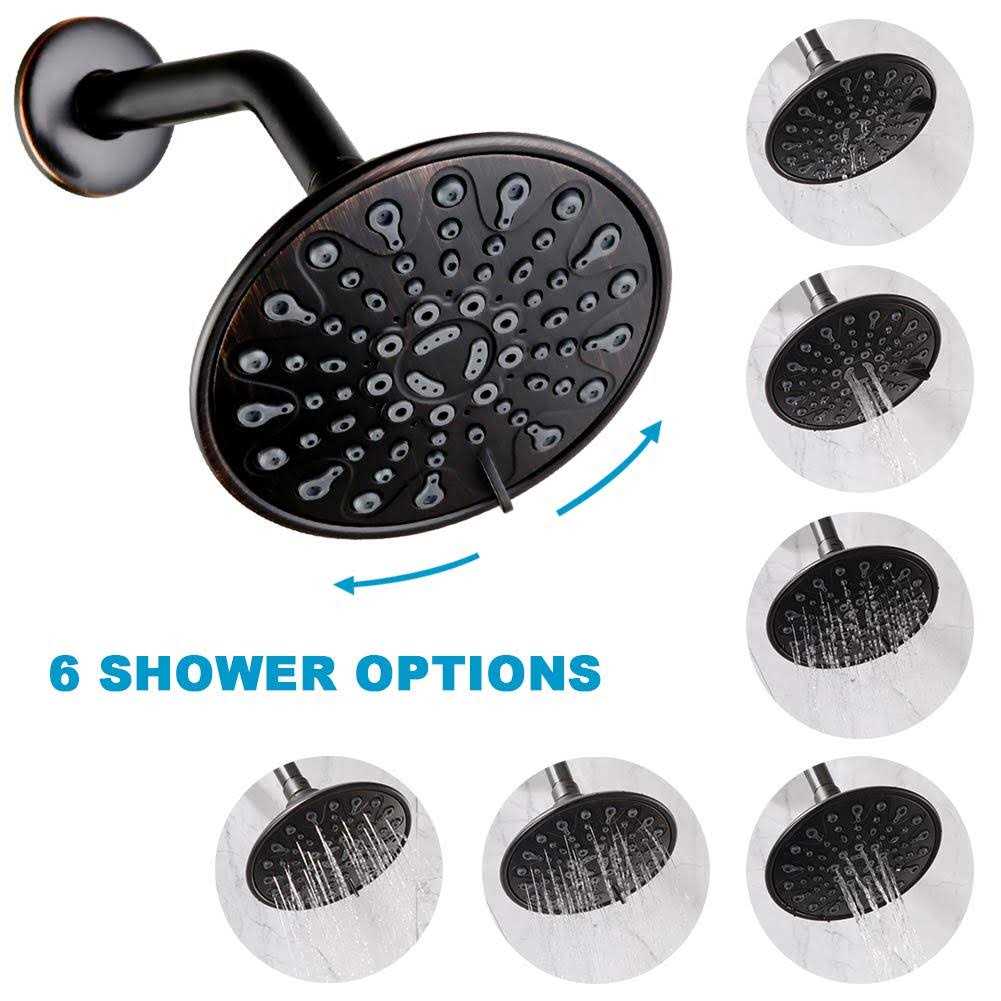 POP Sanitaryware Matte Black Shower Faucet Set Bathroom Rain Mixer Shower System With 6-Spray Shower Head Set Wall Mounted Shower Fixtures Single Func - Cheap Fitting