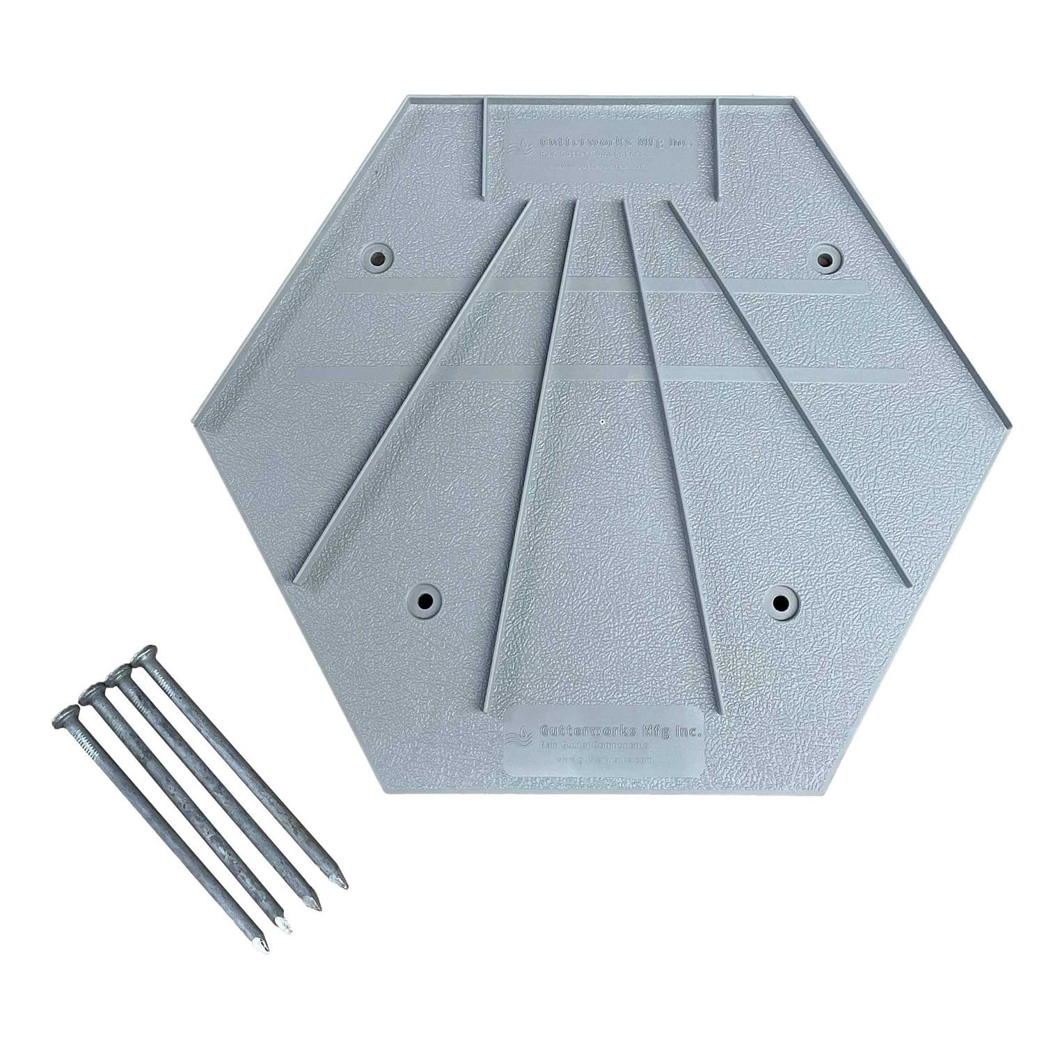 Decorative Rain Gutter Plastic Splash Block with Heavy Duty Spikes - Cheap Fitting