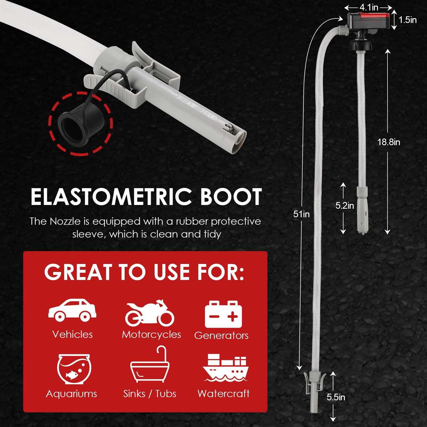 FPOWER Automatic Fuel Transfer Pump AA Battery-Powered, Gas Pump With Quick Flow Control & Stop And Powerful 2.4 GPM Flow Rate for Oil - Cheap Fitting