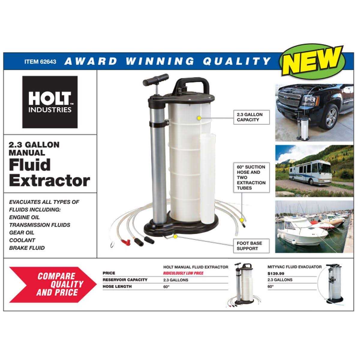 Holt Industries 2.3 gallon Manual Fluid Extractor - Cheap Fitting