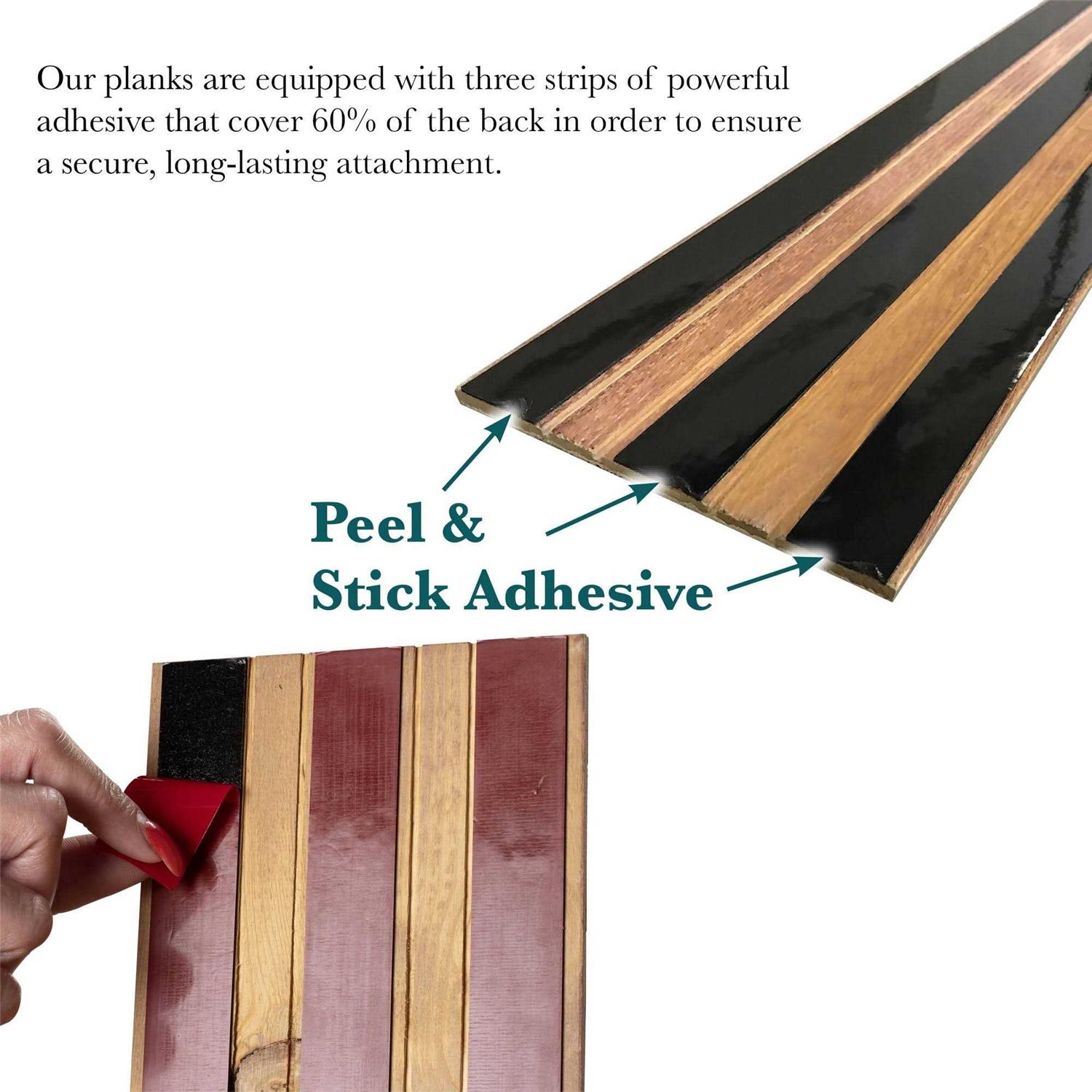 Architectural Products by Outwater L.L.C. 16 Sq ft Pine Wood Wall Panels Peel & Stick Wooden Planks - Cheap Fitting