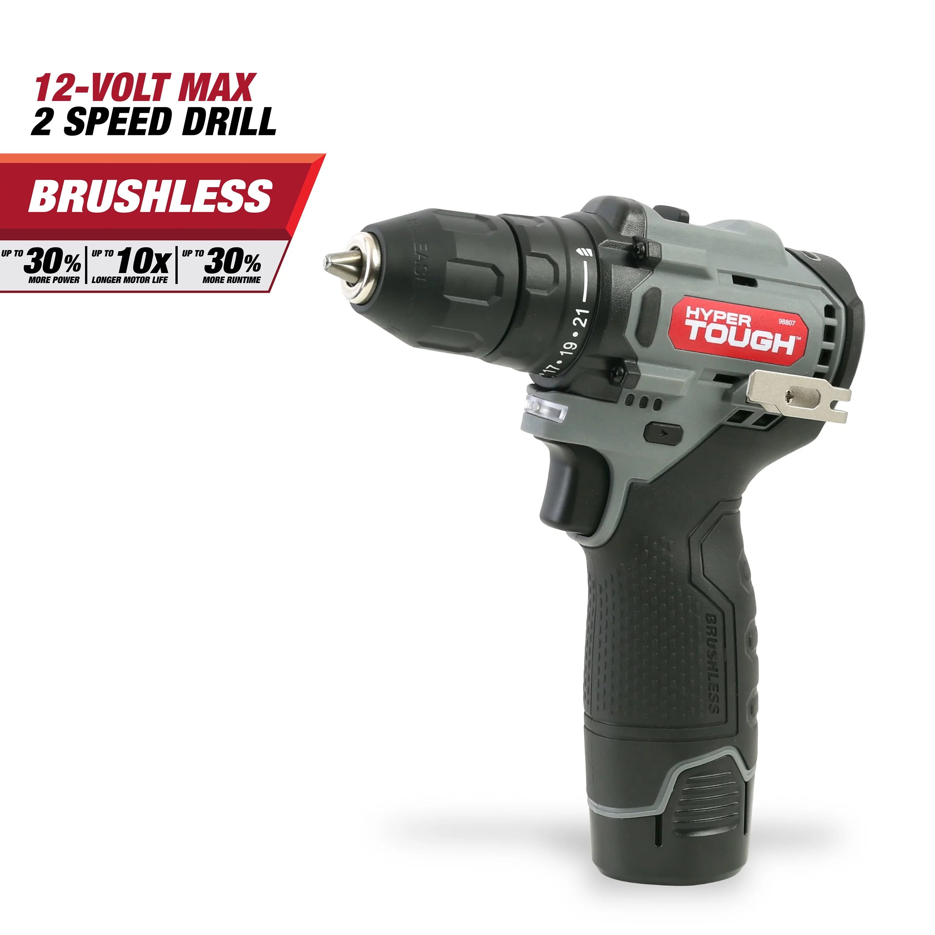 Hyper Tough 12V Max* Lithium-Ion Brushless 2-Speed 3/8-Inch Drill Driver with 1.5Ah Battery & Charger, 98807 - Cheap Fitting