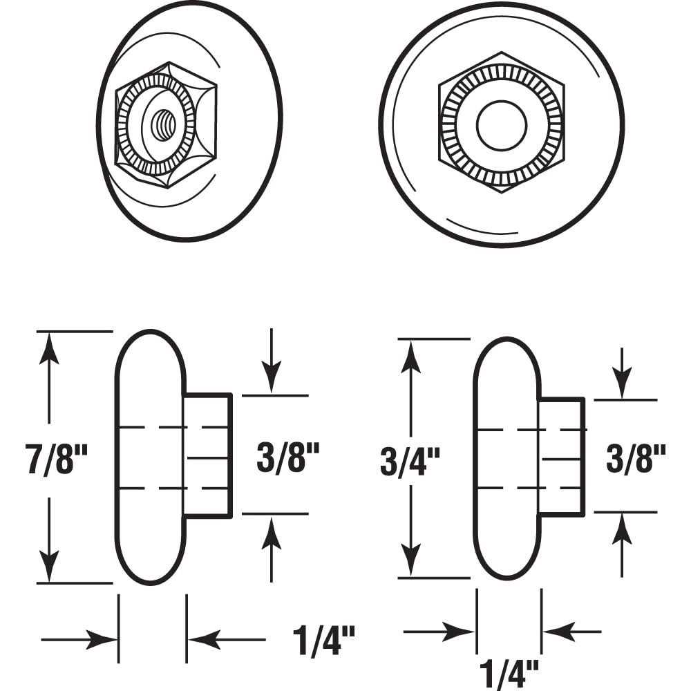 Prime-Line Tub Enclosure Shower Door Rollers 3/4 and 7/8 in. Round M 6201 - Cheap Fitting