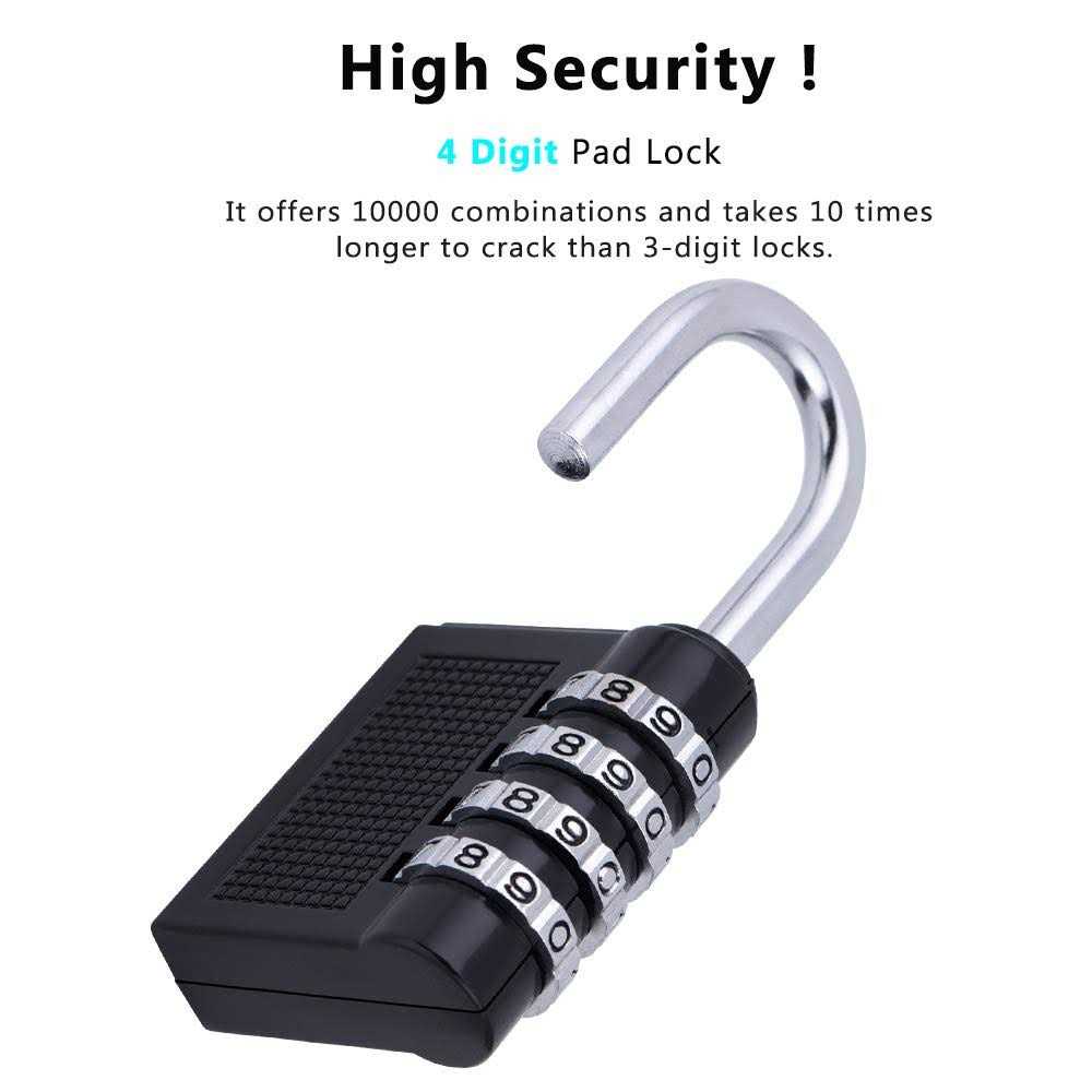 ZHEGE Combination Lock 4 Digit Outdoor Padlock for School Gym Locker - Cheap Fitting