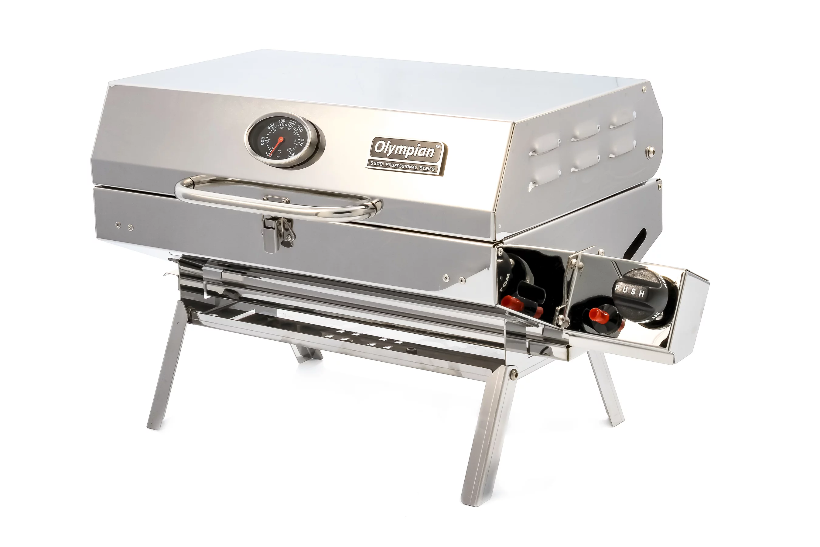 Camco 57305 Olympian 5500 Stainless Steel Portable Gas Grill for RV and Outdoor Use - Cheap Fitting