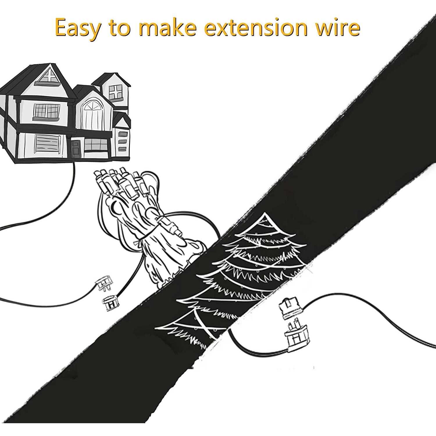 Erlandens SPT-1 Wire Electrical Wire 18AWG 2-Conductor Wire Hookup Extension Cable 18 Gauge 4 Plugs - Cheap Fitting