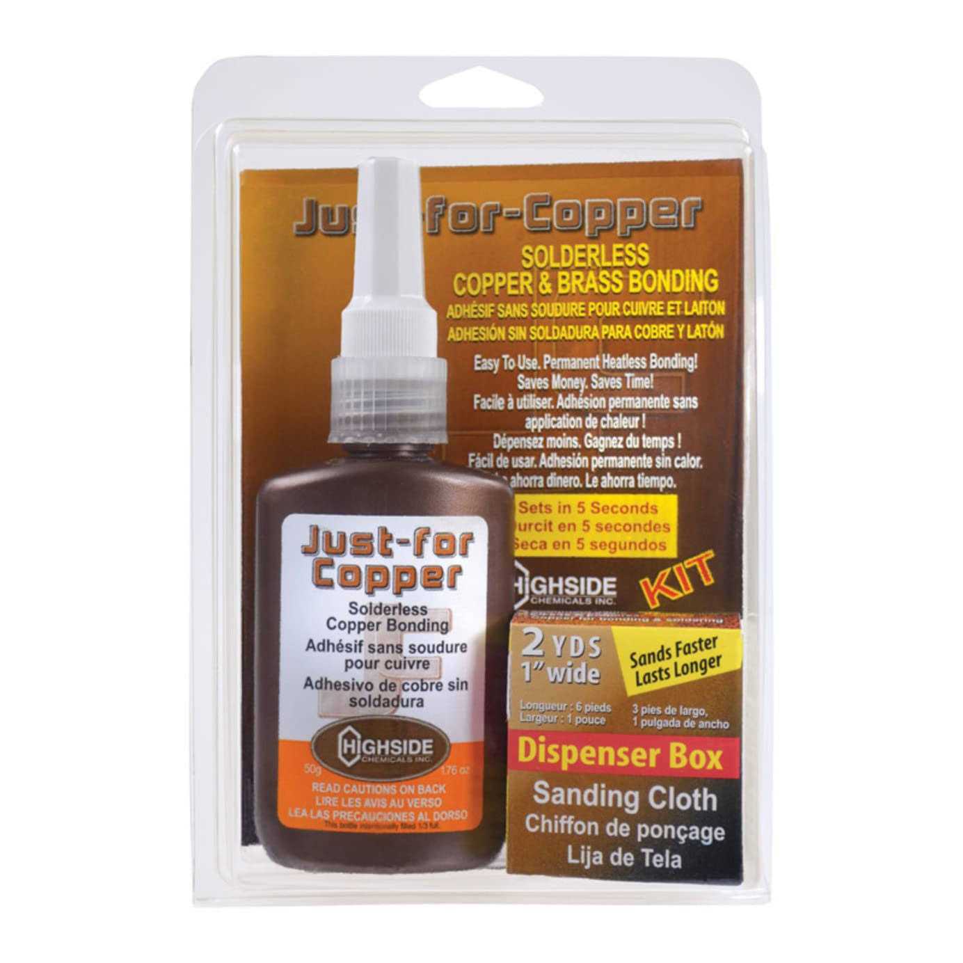 Highside Chemicals Just For Copper 5-3/8 in. L x 8-1/2 in. W Copper and Brass Bonding Kit 2 pc - Cheap Fitting