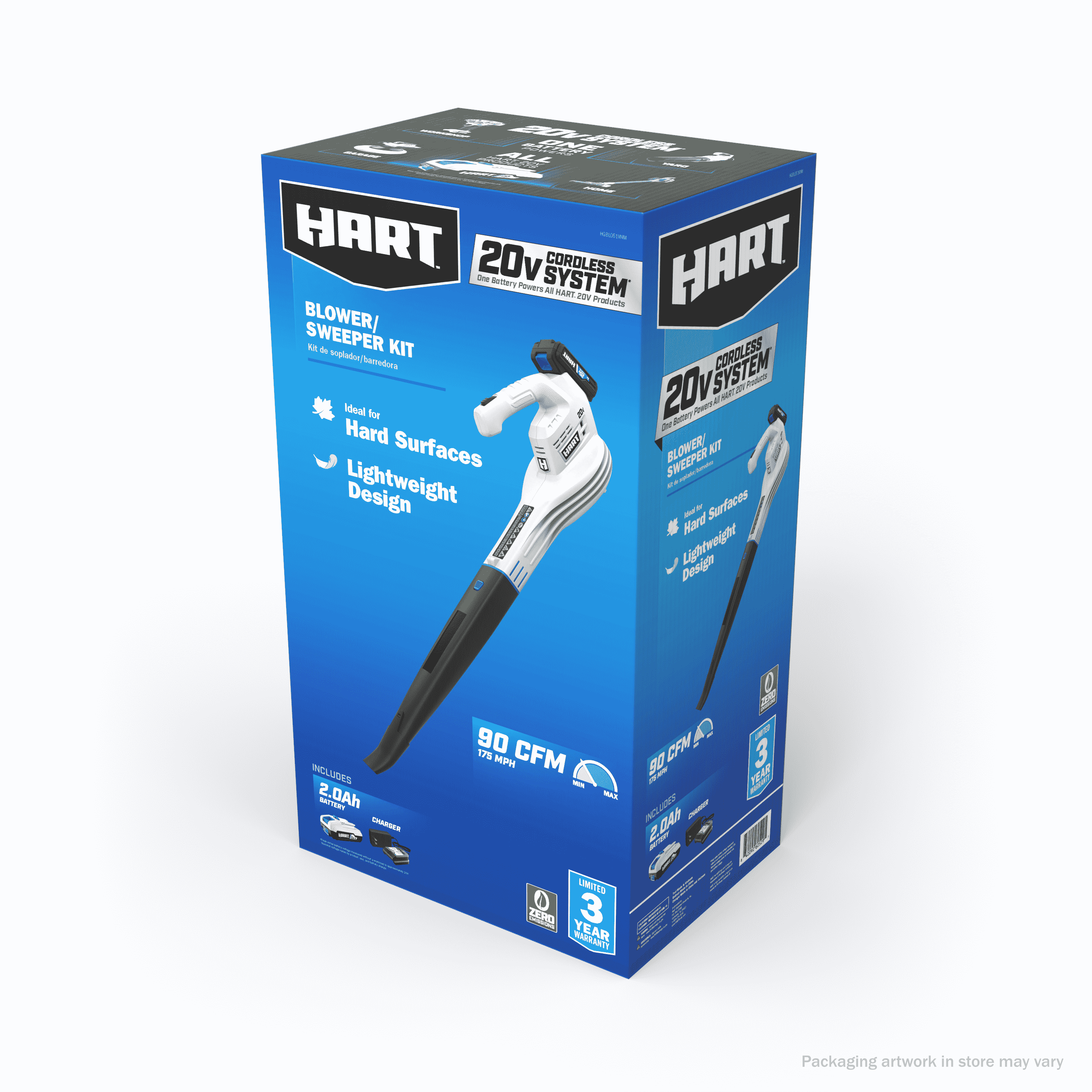 HART 20-Volt Cordless 90 CFM Centrifugal Blower, (1) 2.0 Ah Lithium-Ion Battery - Cheap Fitting