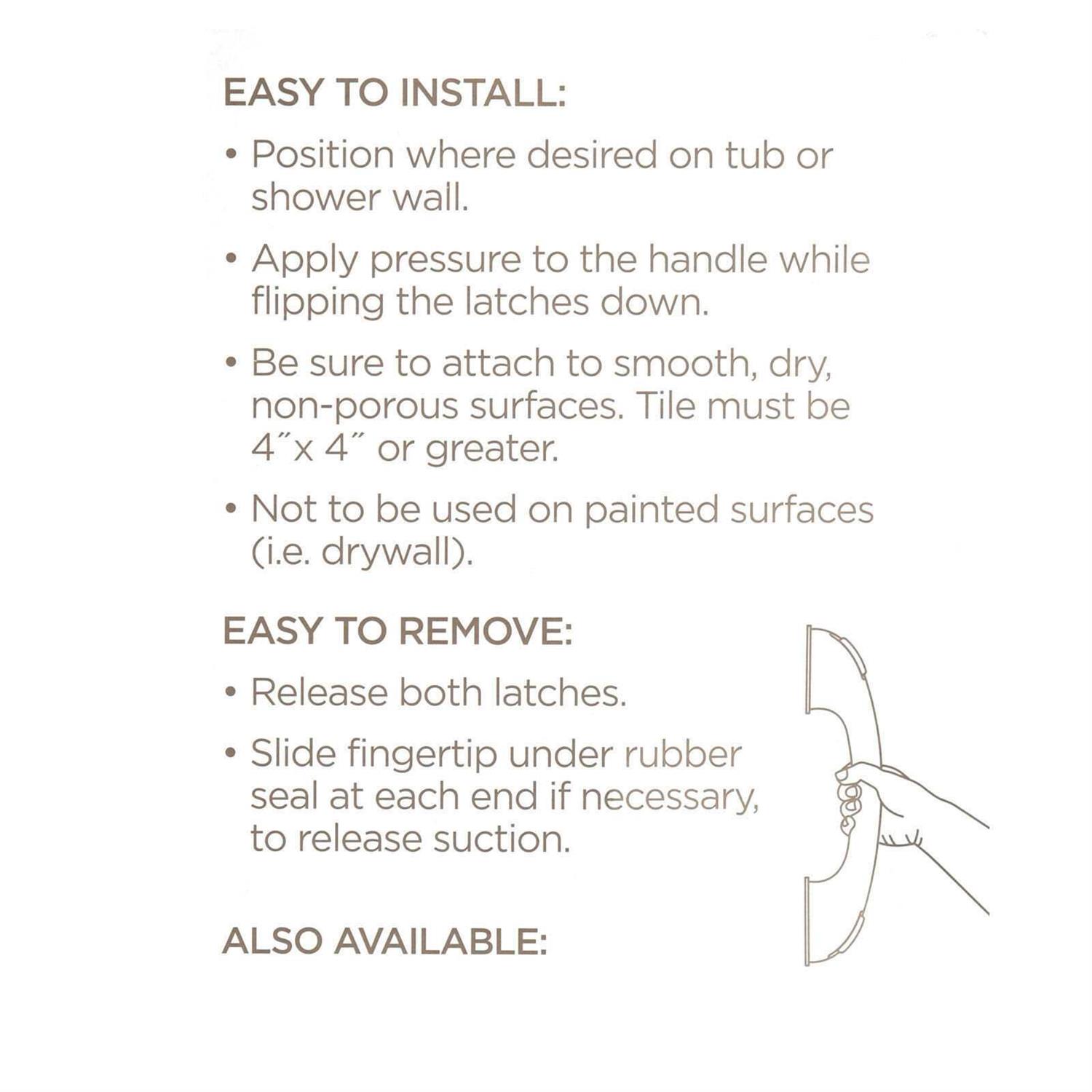 Equate Bed and Bath Grip Bar Bathtub and Shower Handle - Cheap Fitting