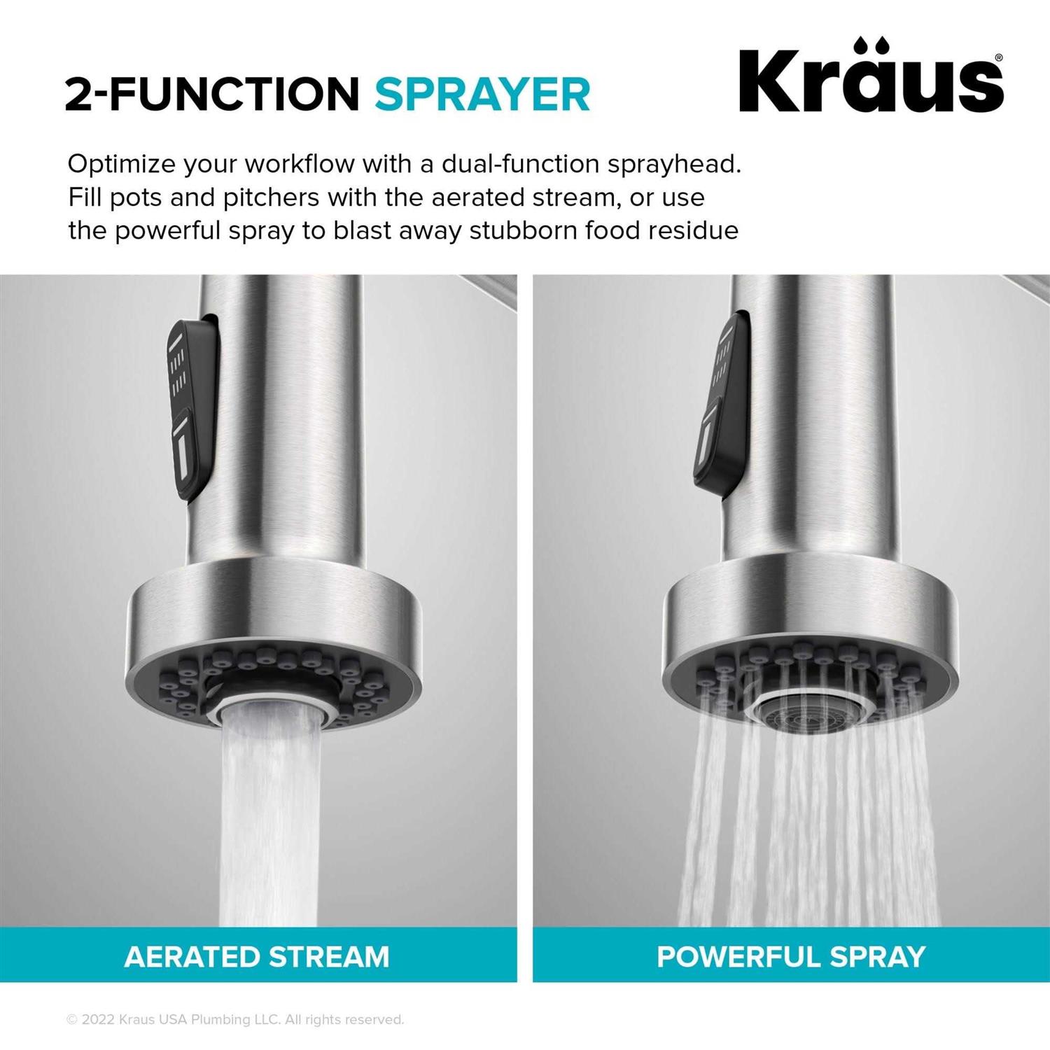 Kraus Bolden Single Handle Touchless Sensor Commercial Style Pull Down Kitchen Faucet KSF-1610BBMB - Cheap Fitting