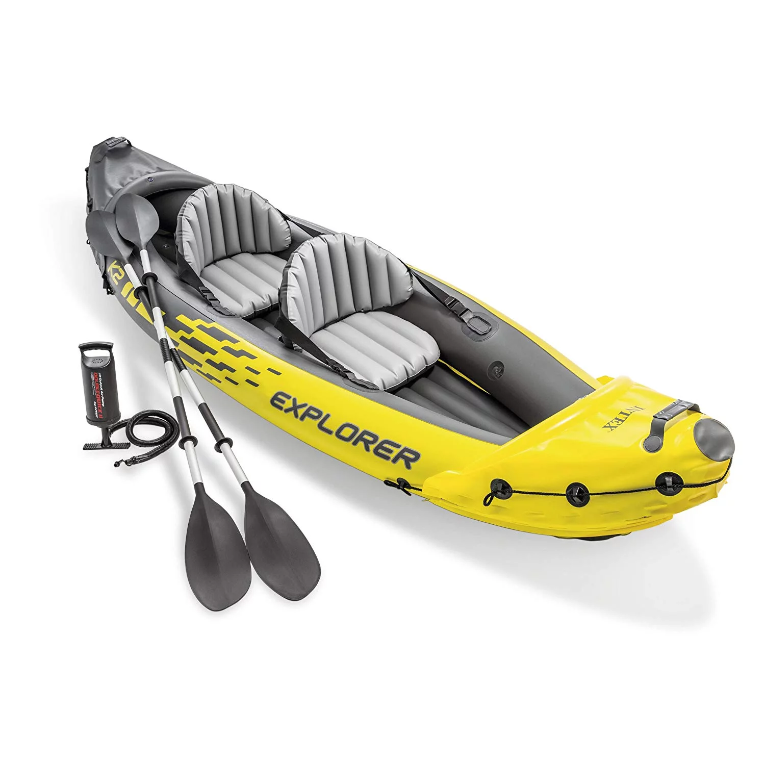 Intex Explorer K2 2 Person Inflatable Kayak Set and Air Pump, Yellow (3 Pack) - Cheap Fitting