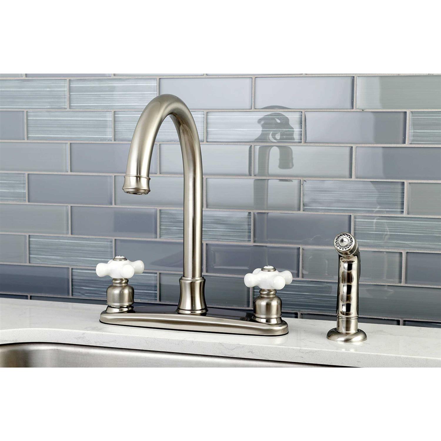 Kingston Brass FB7795PXSP Victorian 8 inch Centerset Kitchen Faucet with Sprayer - Cheap Fitting