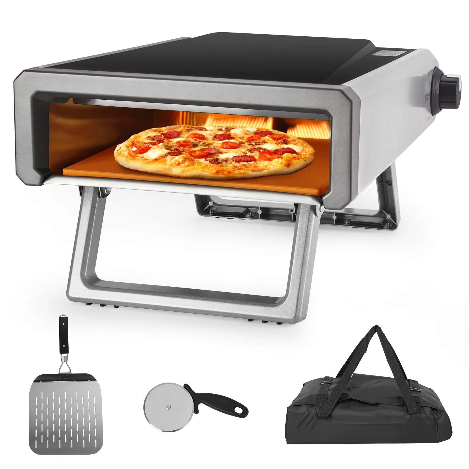 FOLDLIFE Outdoor Pizza Oven - Propane Gas Portable for Outside,Gray - Cheap Fitting