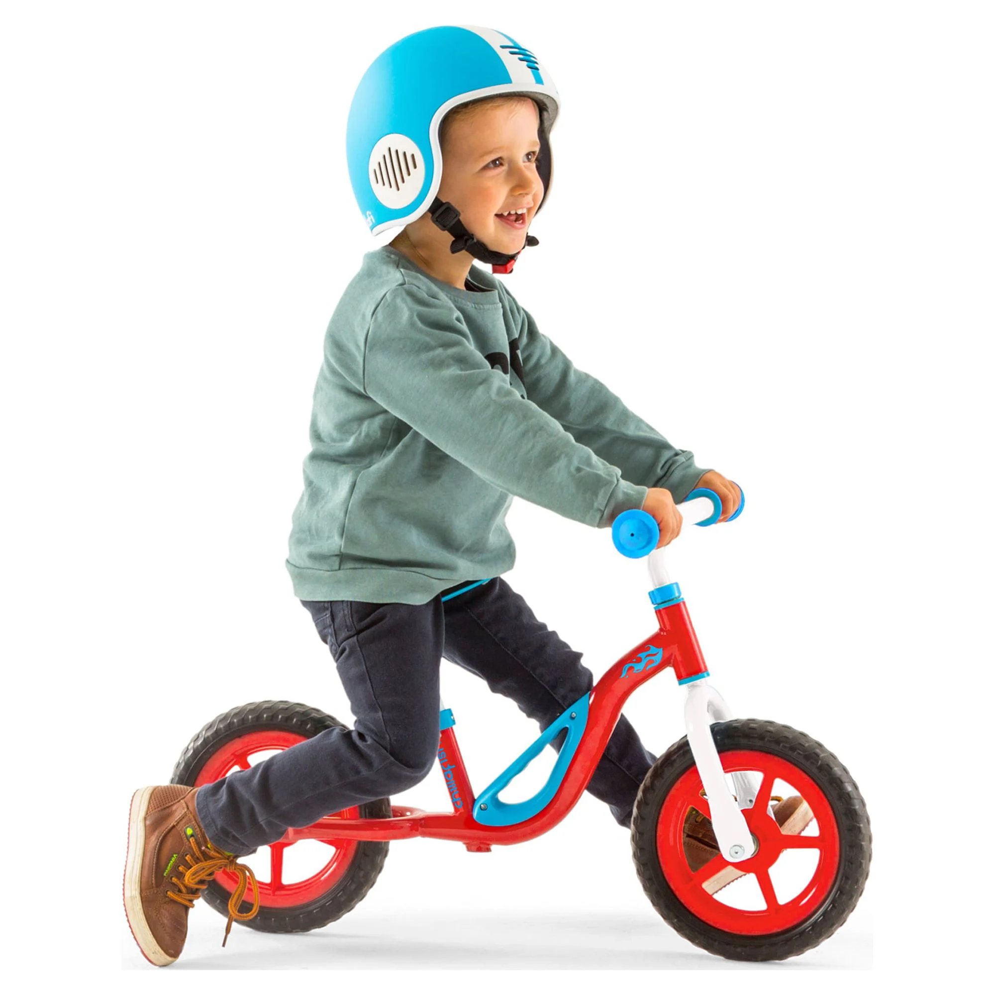 Chillafish Charlie lightweight toddler balance bike with carry handle, adjustable seat and handlebar, puncture-proof 10-inch wheels, for kids 18-48 months, Red - Cheap Fitting