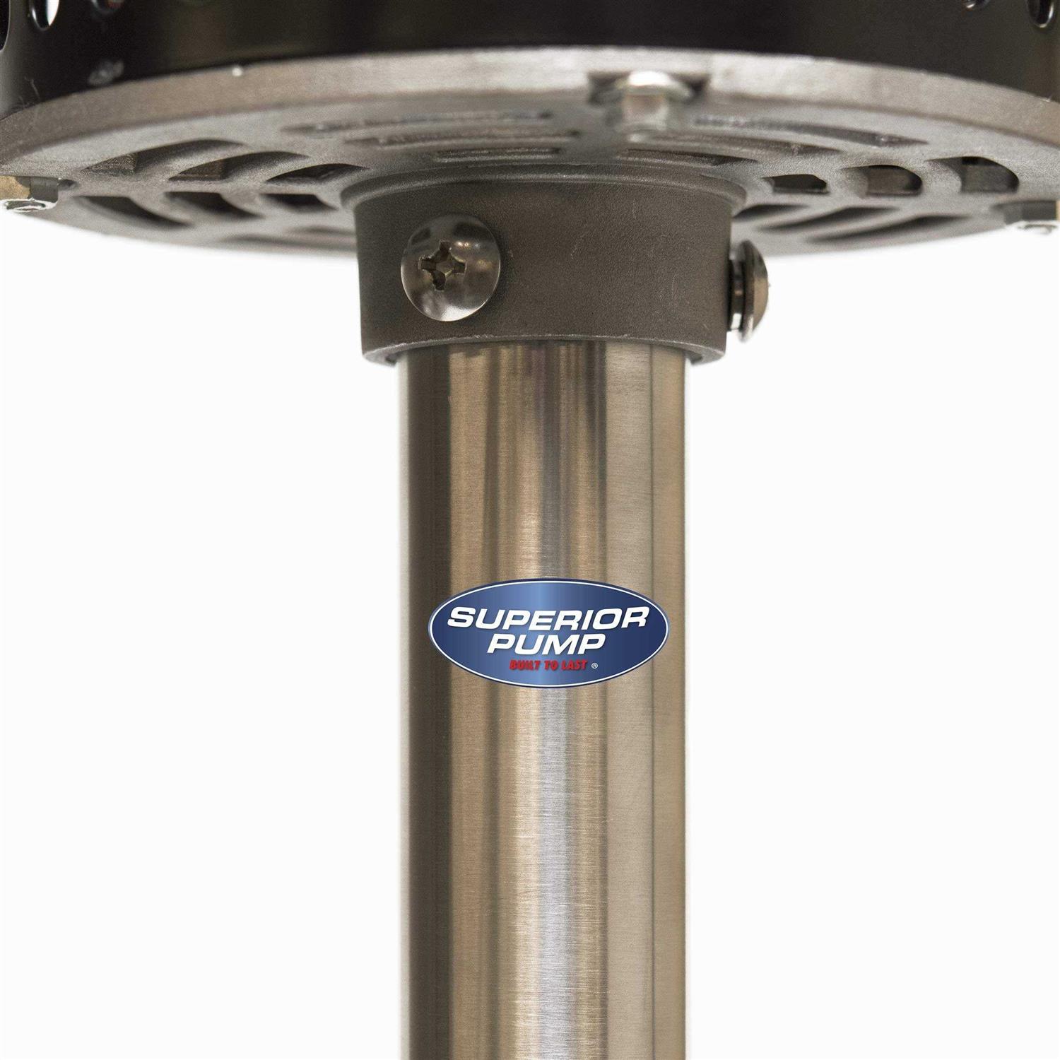 Superior Pump 1/2 HP Stainless / Cast Iron Pedestal Sump Pump 92551 - Cheap Fitting