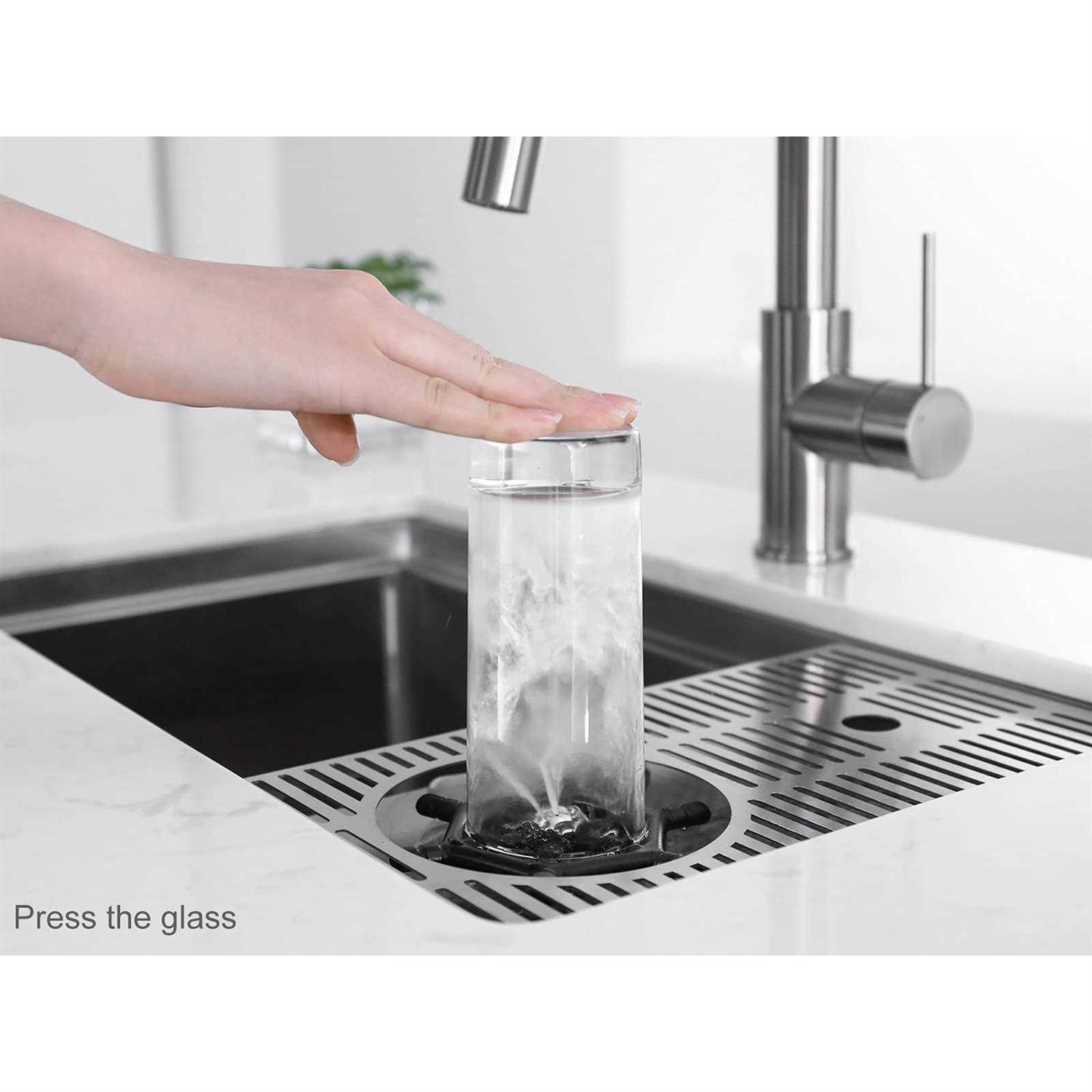 AguaStella AS1514XSS Bar Sink with Glass Rinser Stainless Steel Undermount Prep Kitchen Sink 23-1/4 x 14 Inches Single Bowl - Cheap Fitting