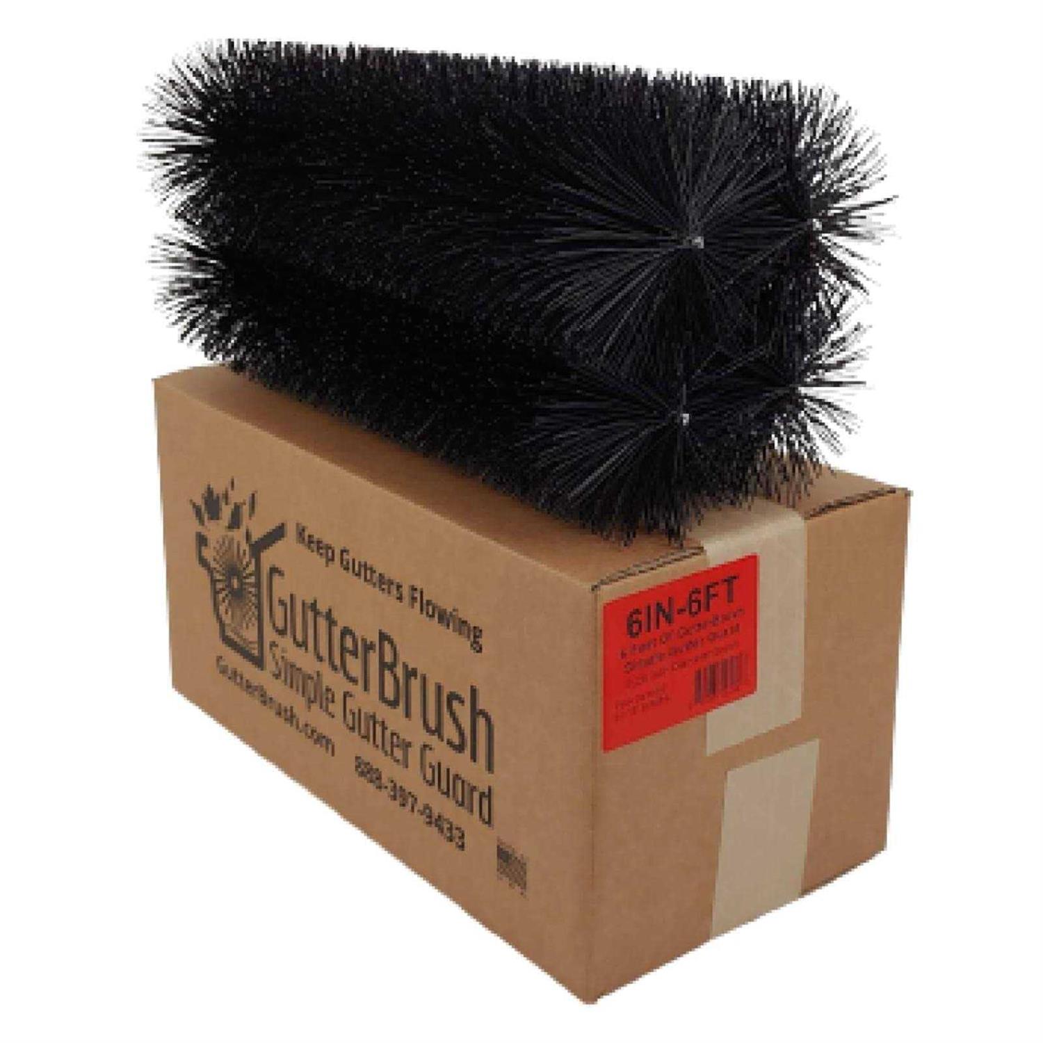 GutterBrush Oversize 6 in. 6 ft. Pack Max-Flow Filter Brush Gutter Guard - Cheap Fitting