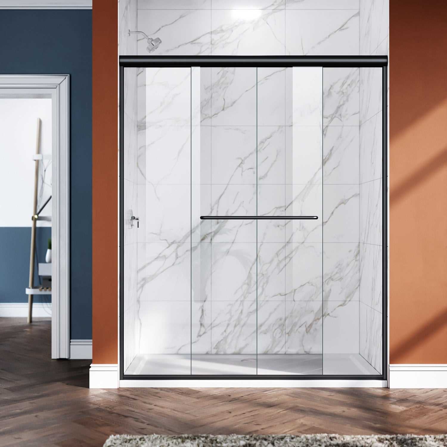 VTI B6-6057C 60 W x 57 H Semi-Frameless Tub Door Finish: Chrome - Cheap Fitting