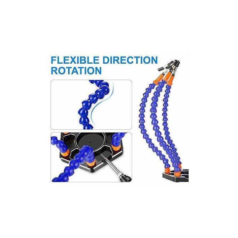 Helping Hand Soldering Third Hands Vise with 6 Flexible Arms Led Flash - Cheap Fitting