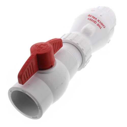 Zoeller 2 PVC Union Quiet Check Valve with Ball Valve 30-0048 - Cheap Fitting
