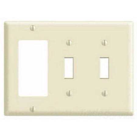 Leviton 80745-W 3-Gang 2-Toggle 1-Decora/GFCI Device Combination Wallplate - Cheap Fitting