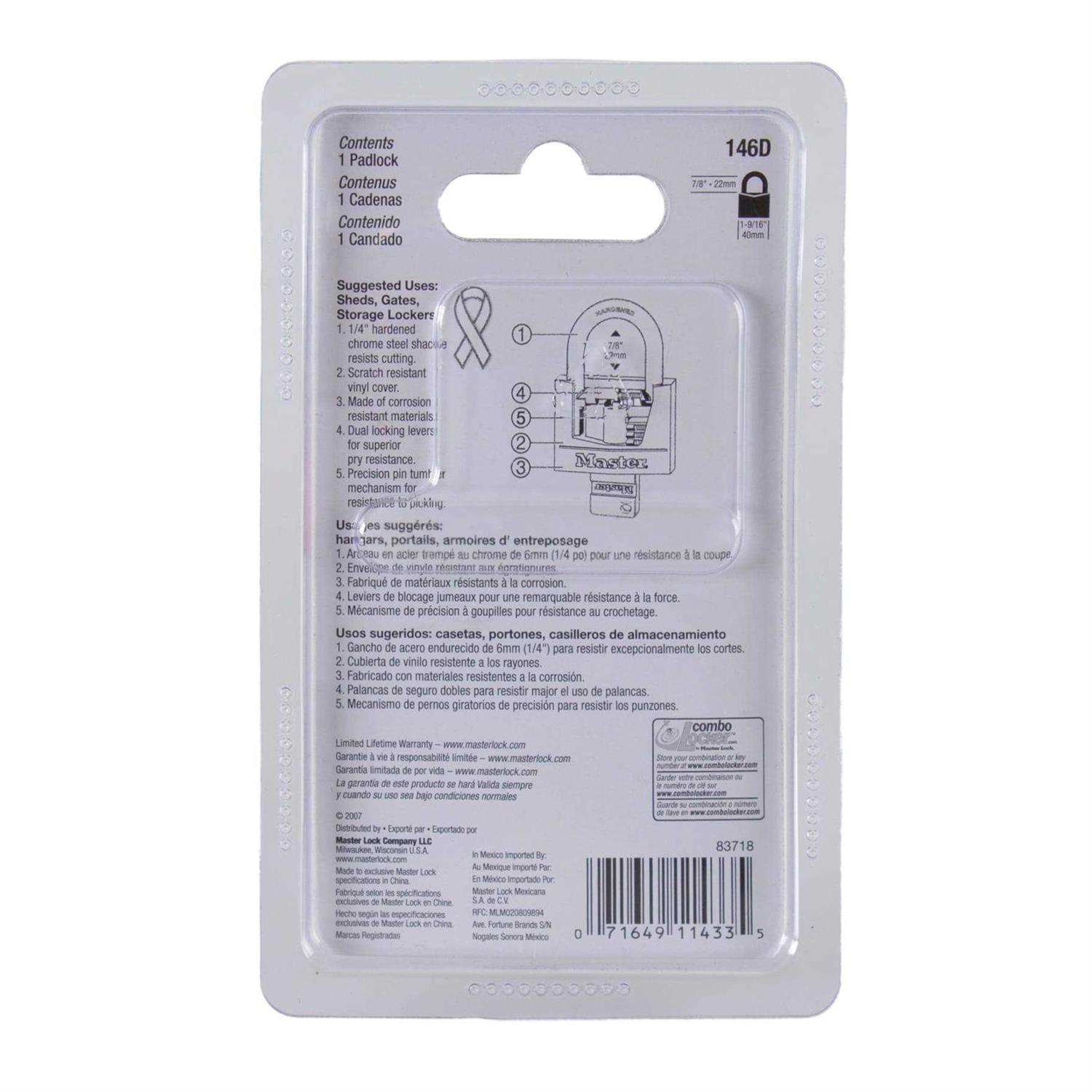 Master Lock 146D Covered Aluminum Padlock - Cheap Fitting