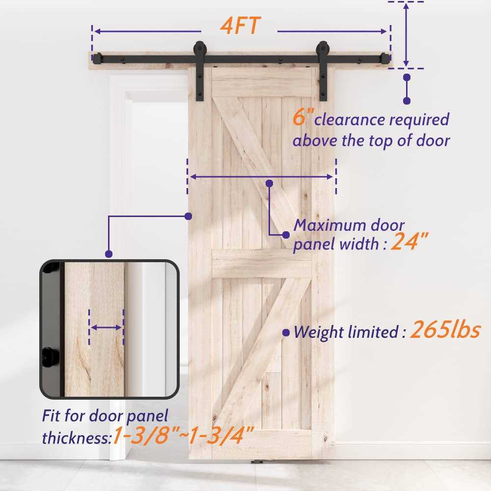 Skysen Single Sliding Barn Door Hardware kit, Barn Door Track, 1/4” Thick Material - Cheap Fitting