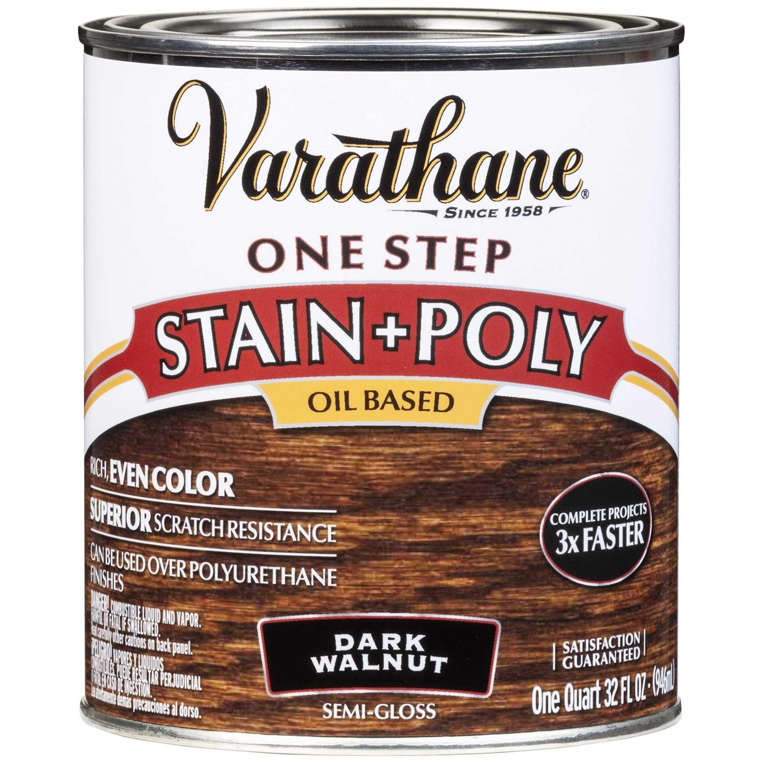 Varathane qt Dark Walnut One Step Stain & Polyurethane - Cheap Fitting