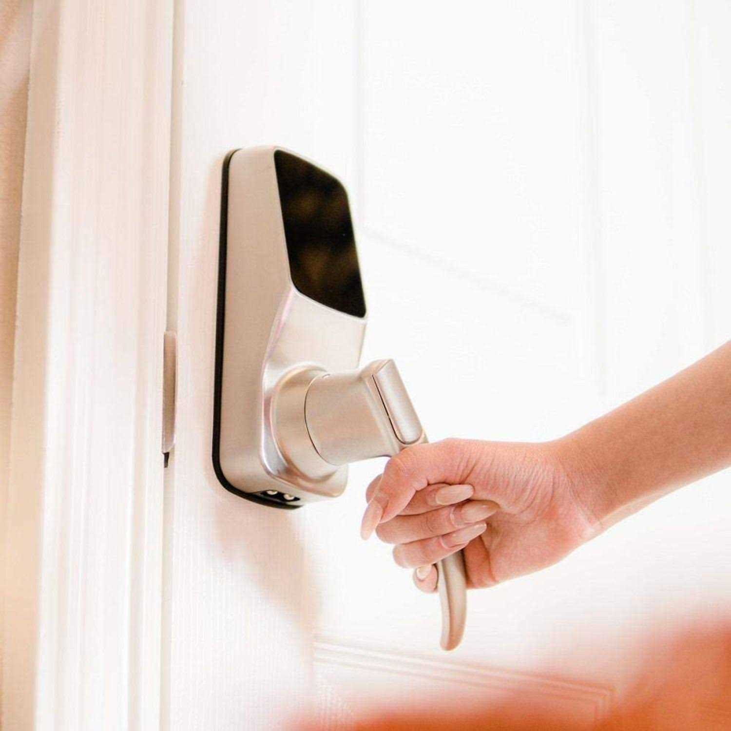 Lockly Model-S Satin Nickel Smart Touchscreen Keypad Door Latch Lock with Bluetooth - Cheap Fitting