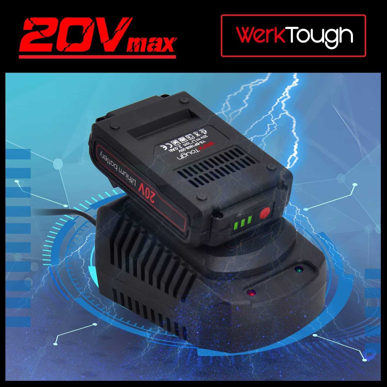 Werktough 20v Cordless Staple Gun Brad Nailer 2 in 1 Aluminum Metal magzine 1 Hour Fast Charger 2000mA Lithium Battery 2000pcs Free Staples - Cheap Fitting