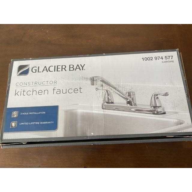 Glacier Bay Constructor Two Handle Standard Kitchen Faucet in Chrome 1002 974 577 - Cheap Fitting