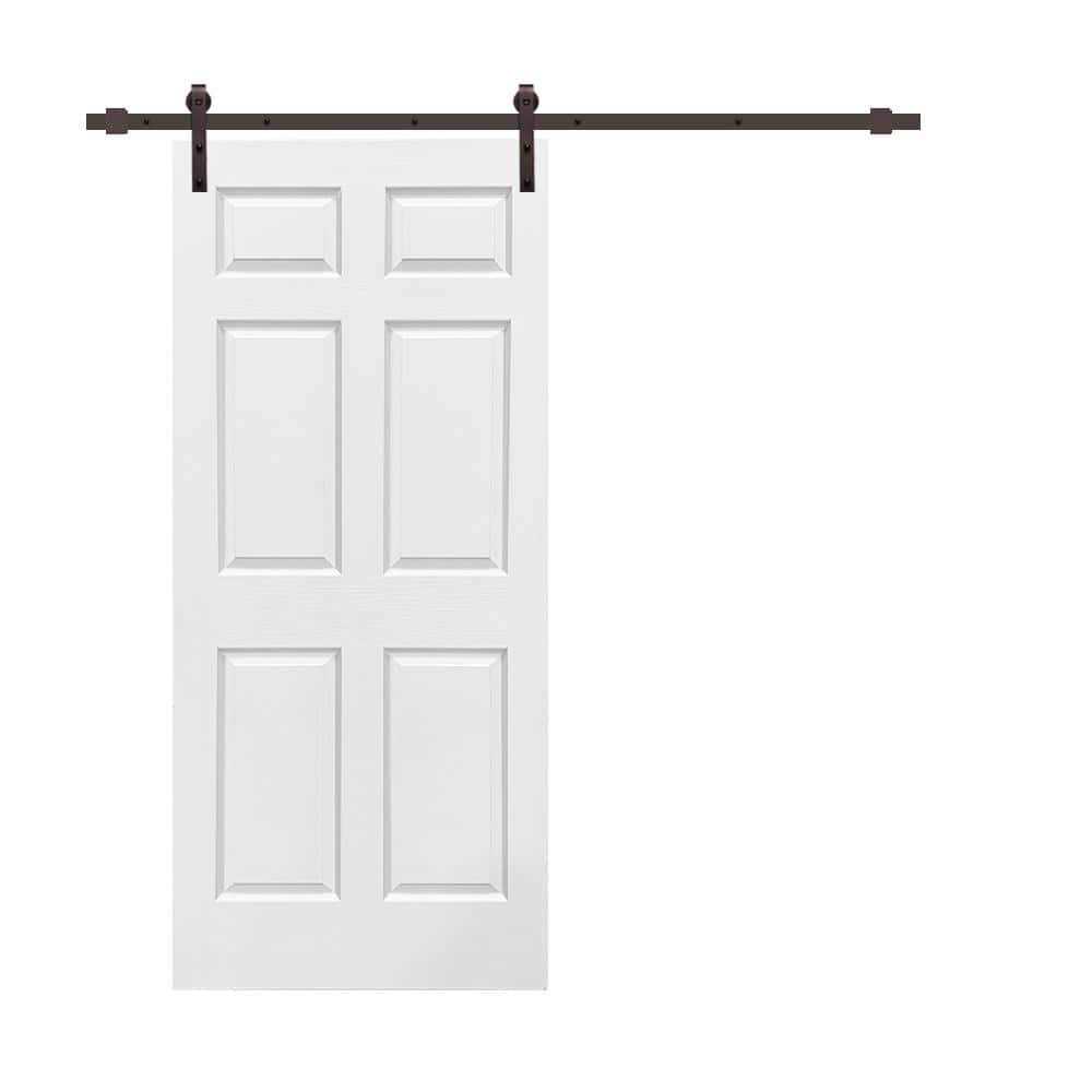 Paneled Wood and Metal Barn Door with Installation Hardware Kit Calhome - Cheap Fitting