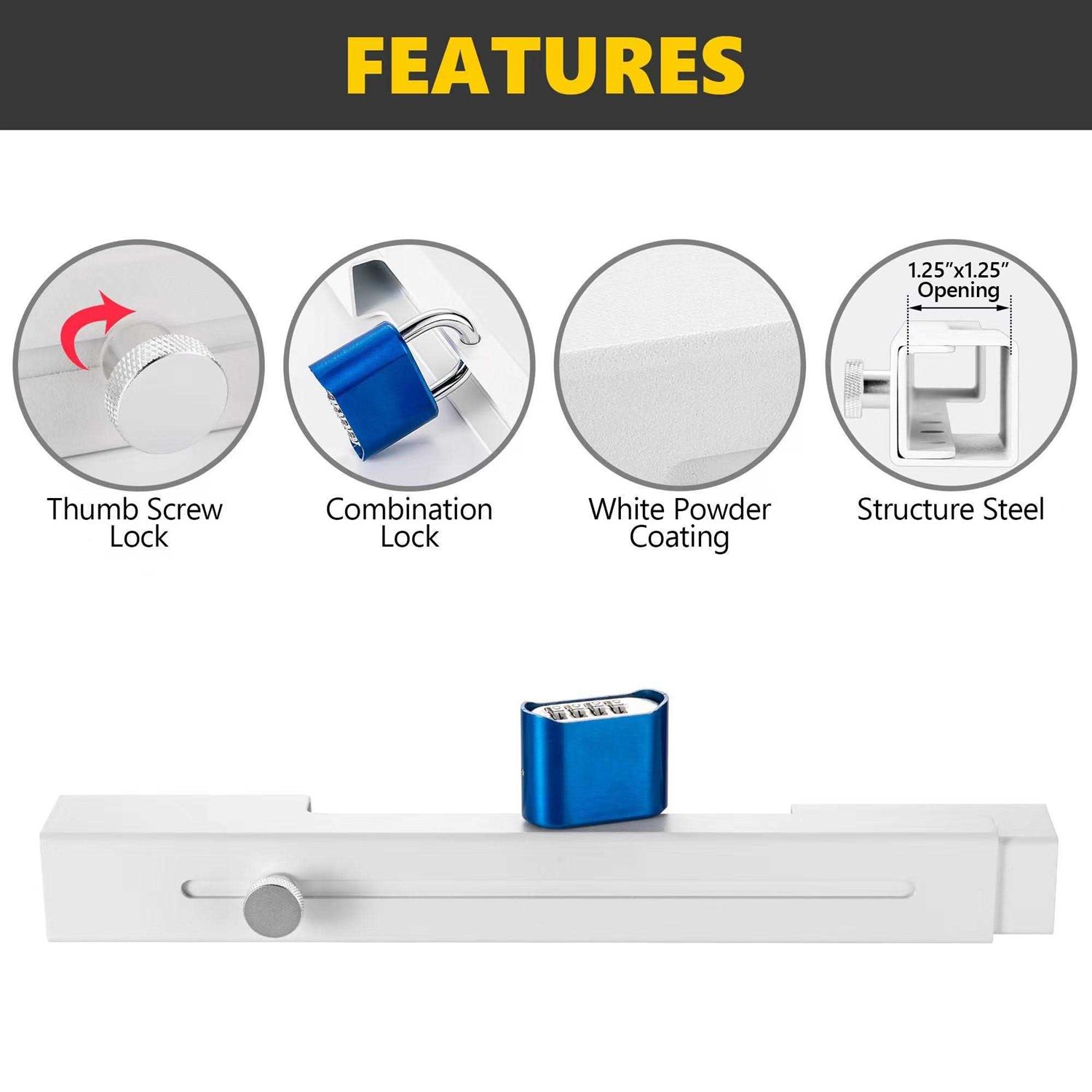Sihnman patio french door lock hardware for patio door lock security and double door security reinforcement. Combination padl - Cheap Fitting