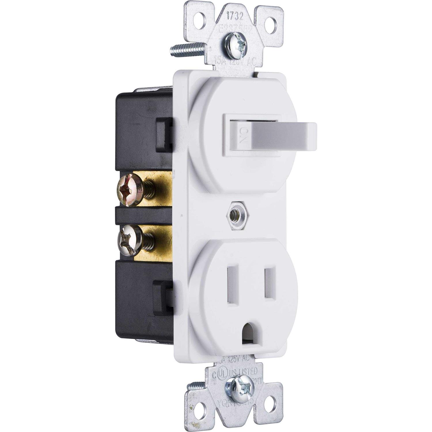 GE All-in-One Toggle Switch and Single Pole Outlet - Cheap Fitting