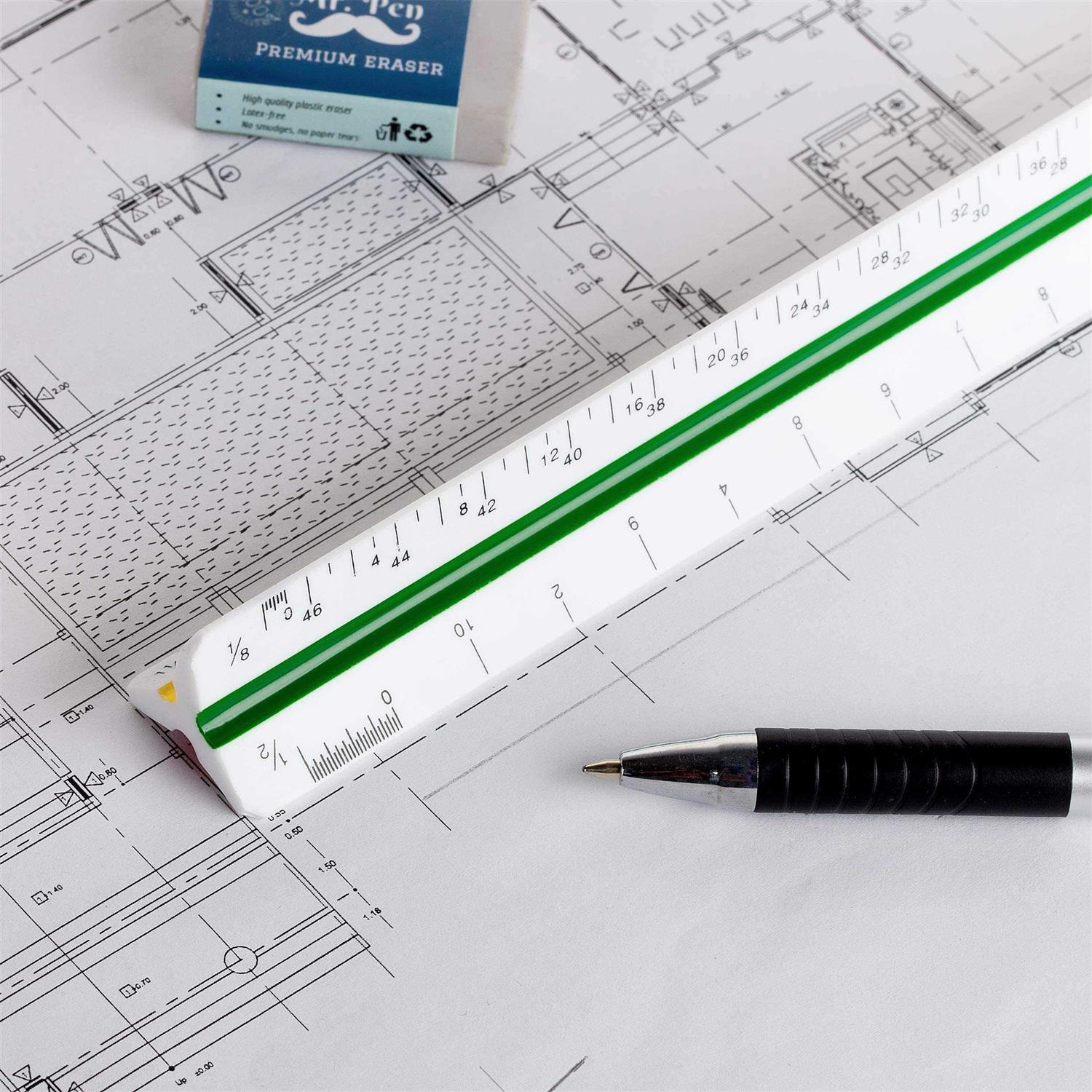 Mr. Pen Architectural Scale Ruler 12 inch Plastic Architect Scale - Cheap Fitting