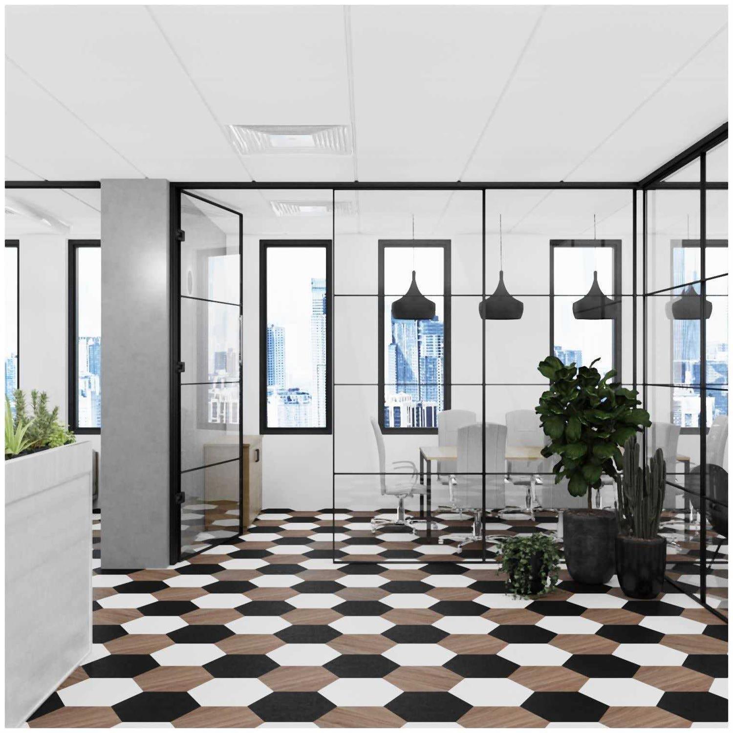 Lucida Mosaicore 8-13/16 Wide Smooth Vinyl Tile Flooring - Cheap Fitting