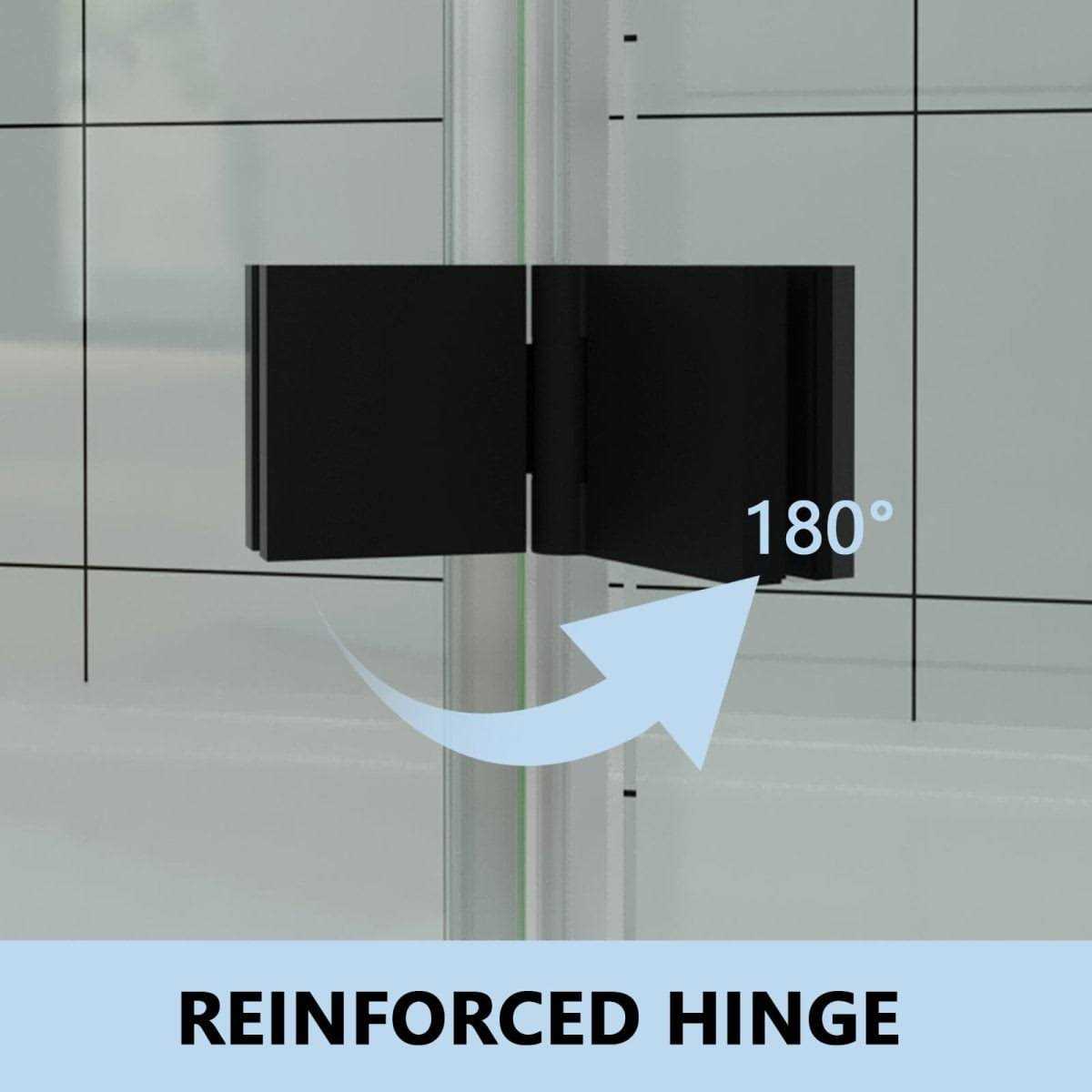 Es-diy 72 inch Hinged Pivot Frameless Shower Door Matte - Cheap Fitting