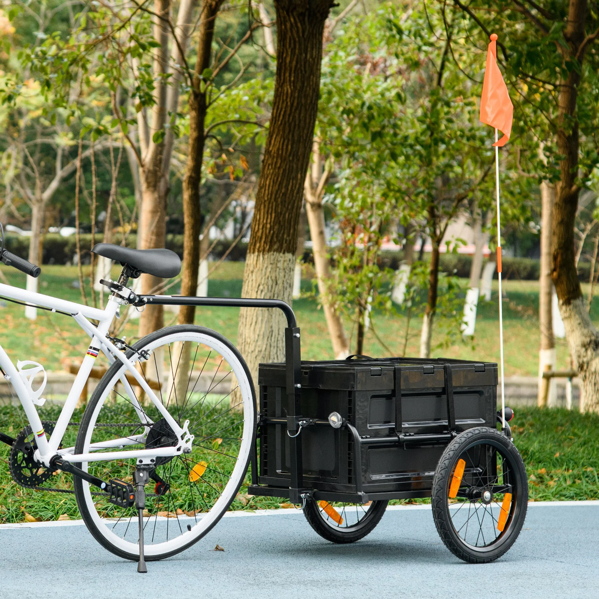 Aosom Bike Trailer Wagon with Removable Storage Box, No Bottom - Cheap Fitting