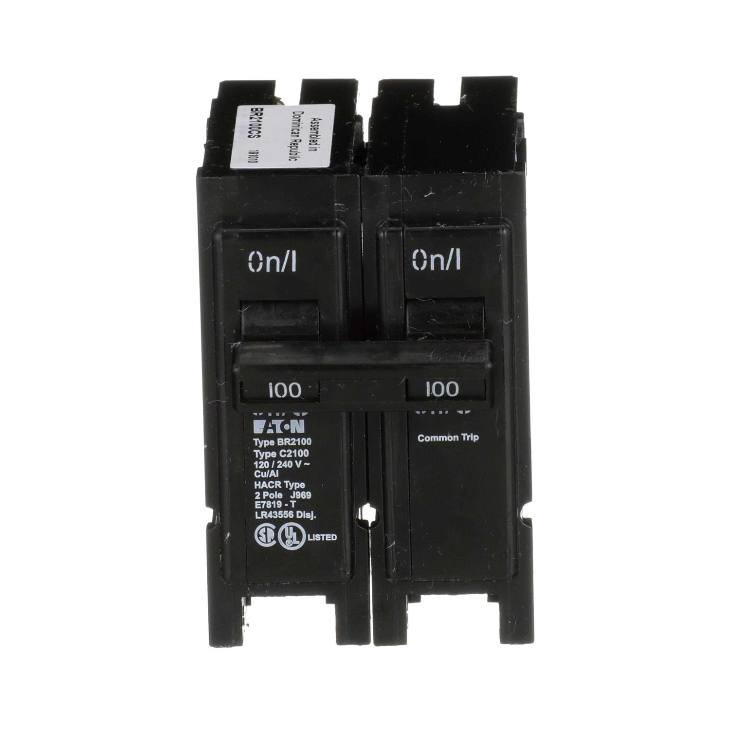 Eaton BR 100 Amp 2 Pole Circuit Breaker - Cheap Fitting