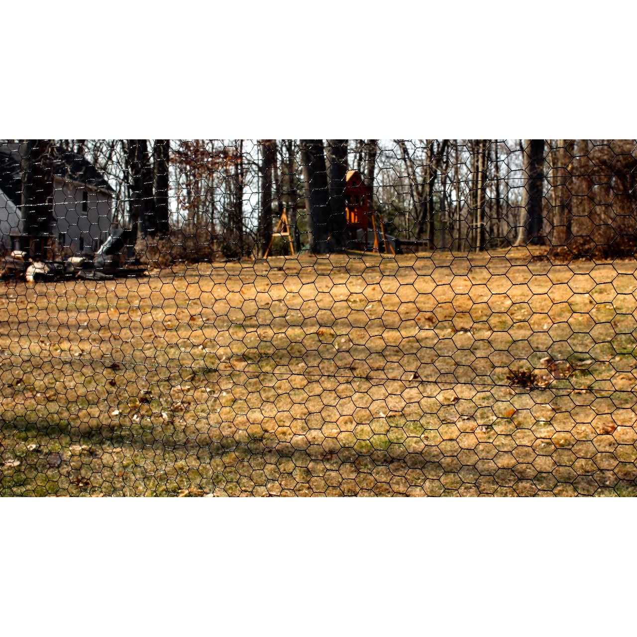 Easypetfence Steel Hex Web Black PVC Coated Fence Roll - Cheap Fitting