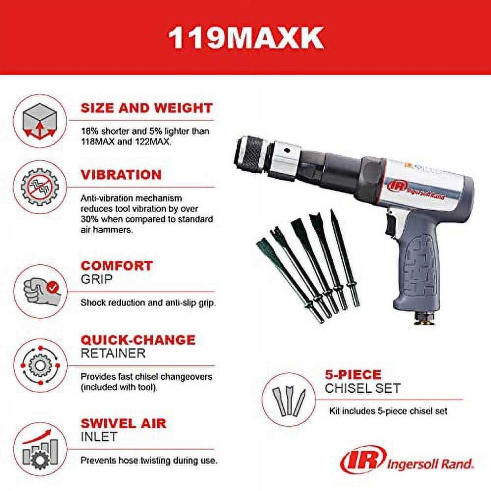 Ingersoll Rand 119MAXK Air Hammer Kit Long Barrel - Cheap Fitting