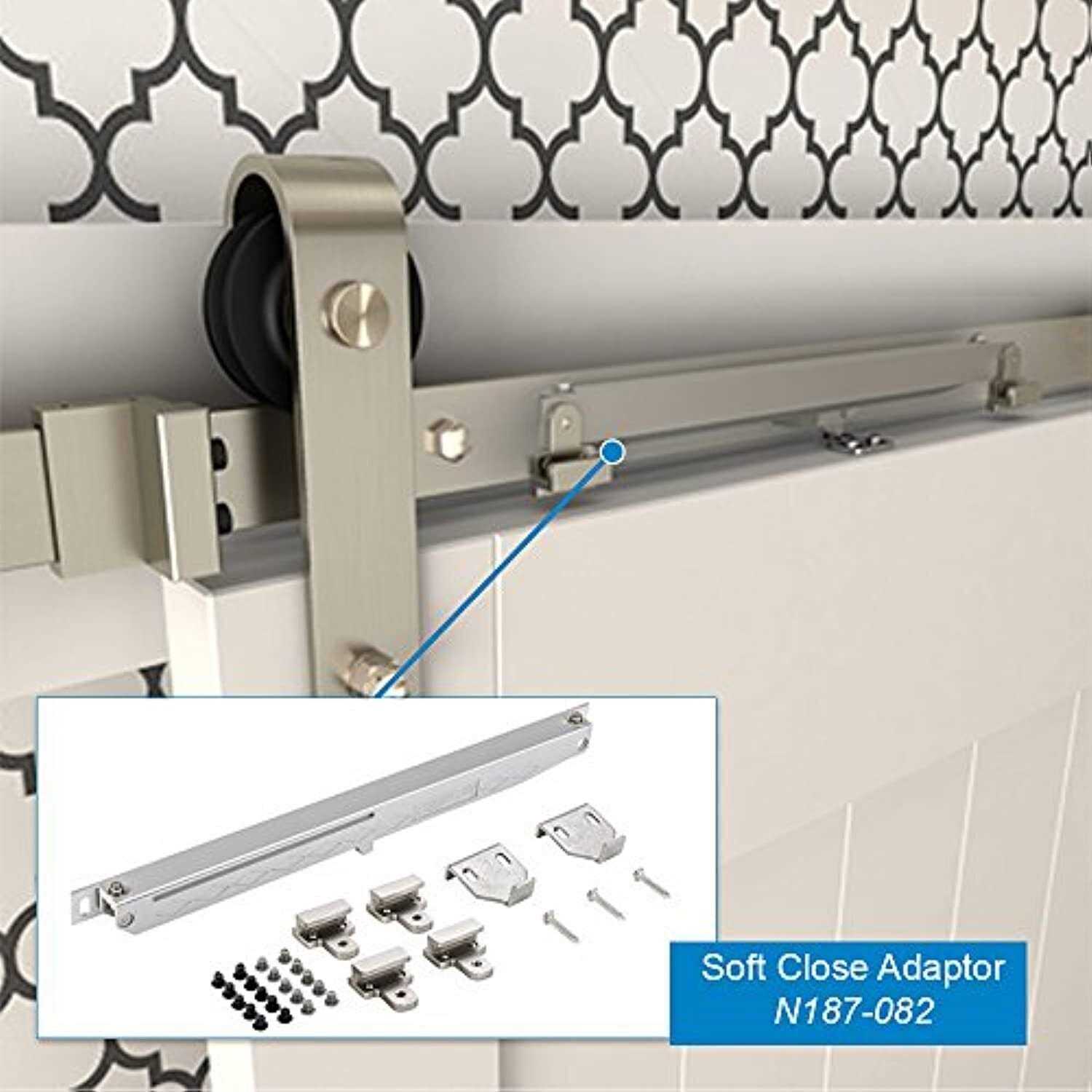 National Hardware Sliding Door Hardware Soft Close Kit Satin Nickel - Cheap Fitting